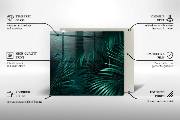 Glas Ceranfeldabdeckung Wilde Dschungelblätter