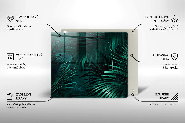 Glas Ceranfeldabdeckung Wilde Dschungelblätter