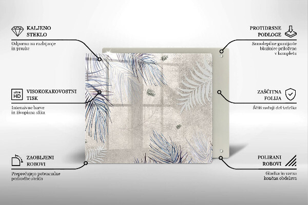 Glas Ceranfeldabdeckung Subtile Blätter