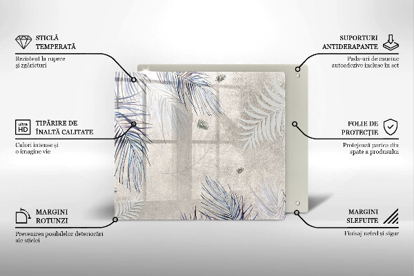 Glas Ceranfeldabdeckung Subtile Blätter