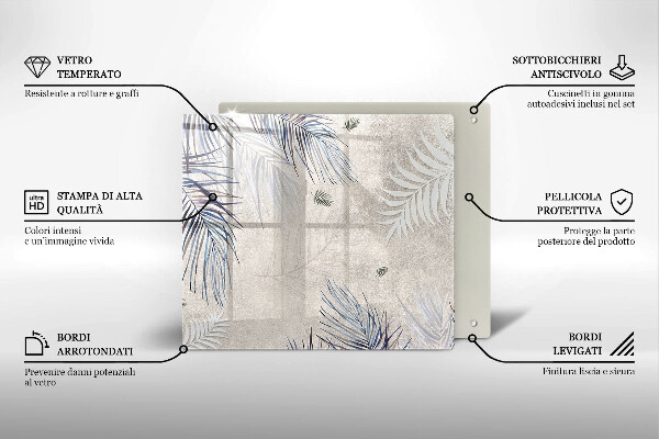 Glas Ceranfeldabdeckung Subtile Blätter