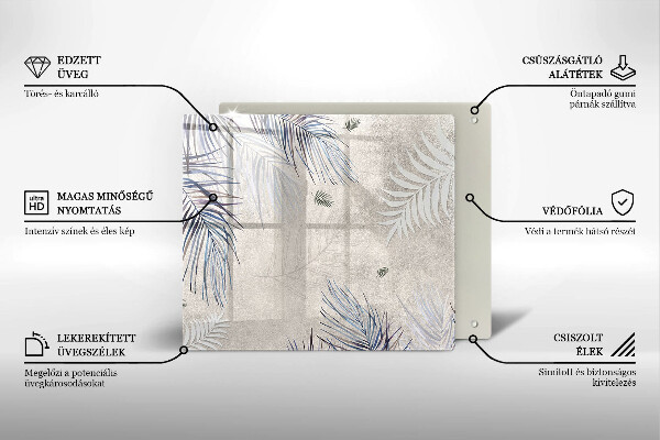 Glas Ceranfeldabdeckung Subtile Blätter