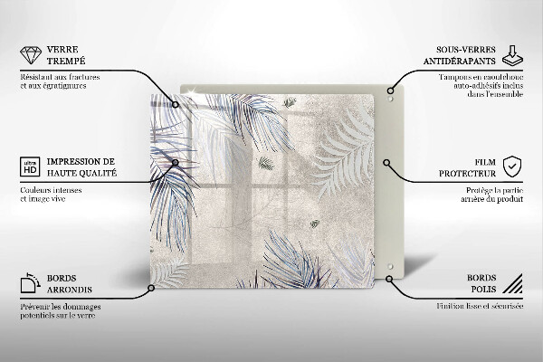 Glas Ceranfeldabdeckung Subtile Blätter