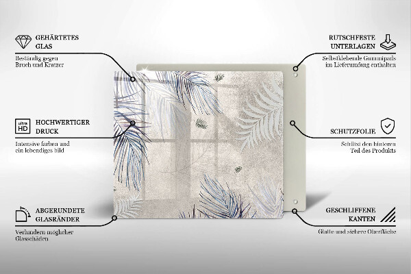 Glas Ceranfeldabdeckung Subtile Blätter
