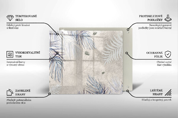 Glas Ceranfeldabdeckung Subtile Blätter
