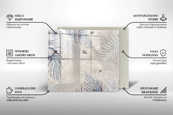 Glas Ceranfeldabdeckung Subtile Blätter