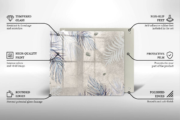 Glas Ceranfeldabdeckung Subtile Blätter