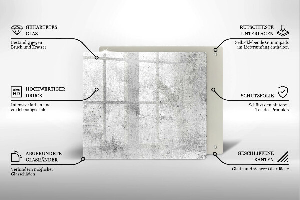 Glas Ceranfeldabdeckung Betonstruktur