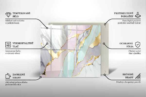 Glas Ceranfeldabdeckung Pastellmarmor