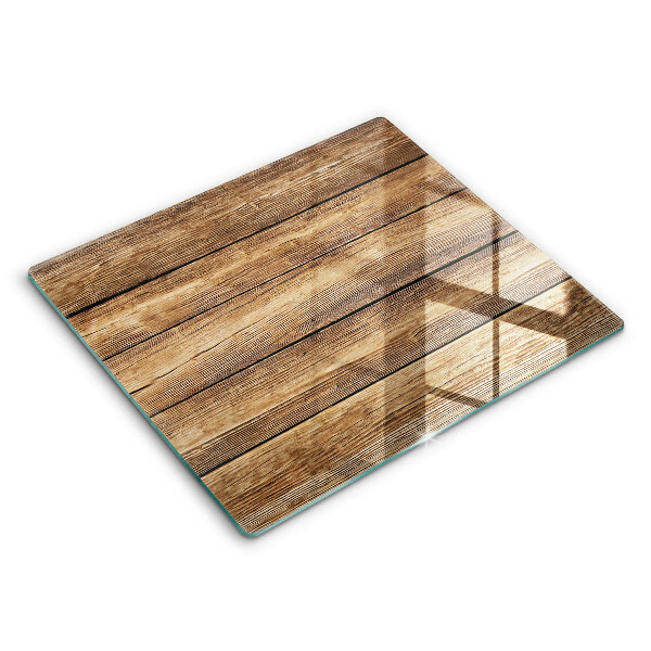 Glas Herdabdeckplatte Bretter mit Holzstruktur