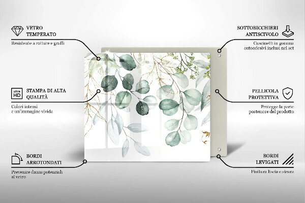 Glas Ceranfeldabdeckung Bemalte Pflanzen