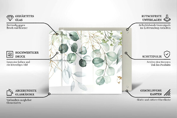 Glas Ceranfeldabdeckung Bemalte Pflanzen