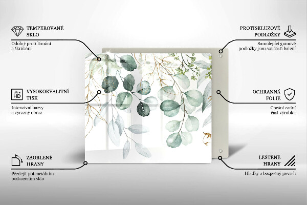 Glas Ceranfeldabdeckung Bemalte Pflanzen