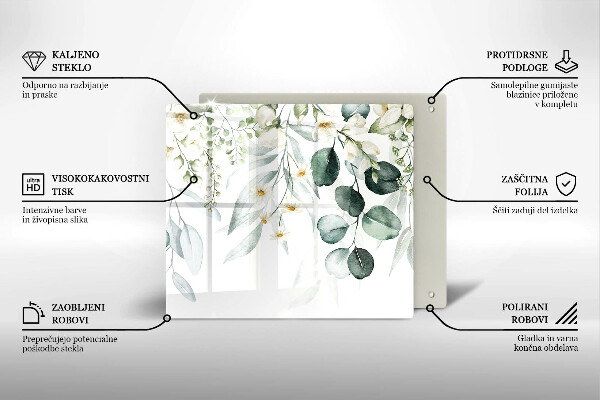 Glas Ceranfeldabdeckung Aquarellpflanzen