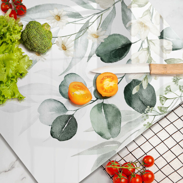 Glas Ceranfeldabdeckung Aquarellpflanzen