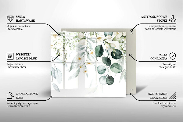 Glas Ceranfeldabdeckung Aquarellpflanzen