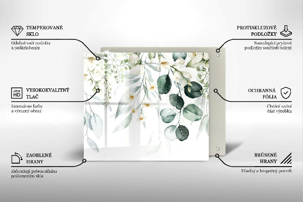 Glas Ceranfeldabdeckung Aquarellpflanzen