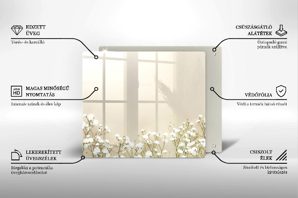 Glas Ceranfeldabdeckung Gips-Boho-Blumen