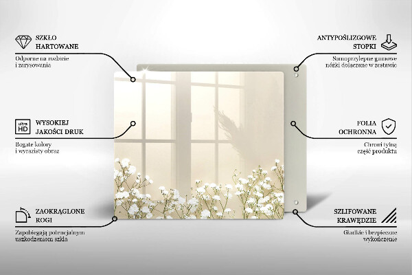 Glas Ceranfeldabdeckung Gips-Boho-Blumen