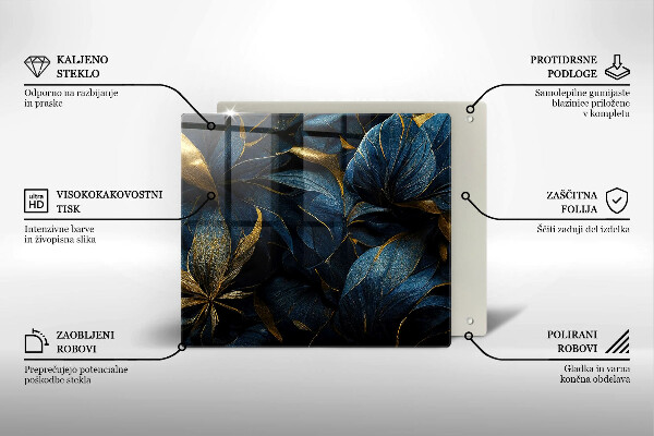 Glas Ceranfeldabdeckung Dekorative Blätter mit Gold