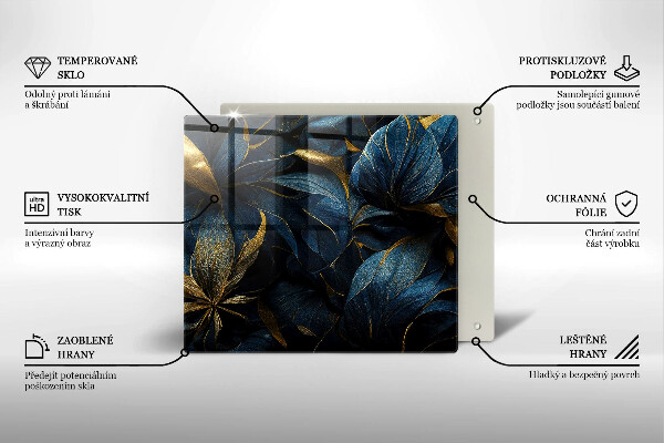 Glas Ceranfeldabdeckung Dekorative Blätter mit Gold