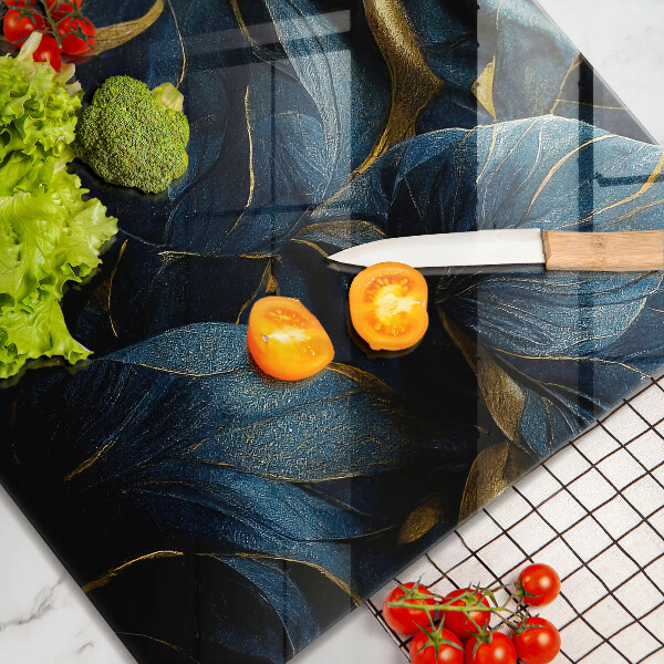 Glas Ceranfeldabdeckung Dekorative Blätter mit Gold