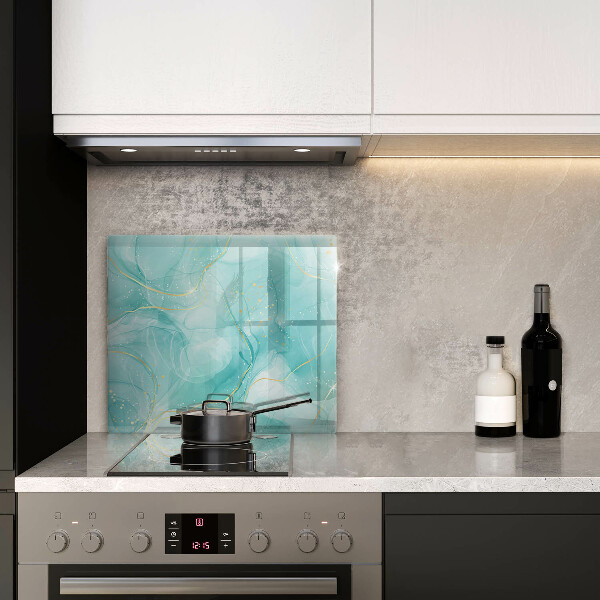 Glas Ceranfeldabdeckung Blaue und goldene Abstraktion