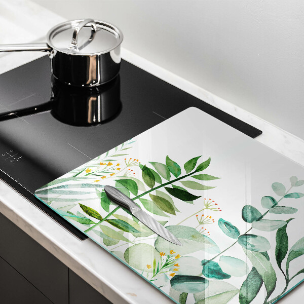 Glas Ceranfeldabdeckung Illustration der Pflanzenblätter