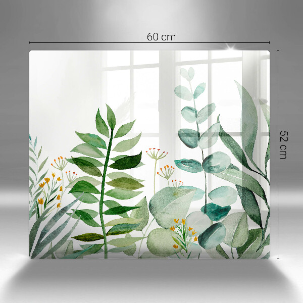 Glas Ceranfeldabdeckung Illustration der Pflanzenblätter
