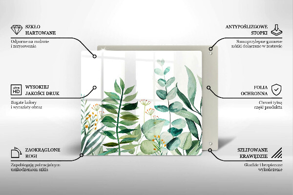 Glas Ceranfeldabdeckung Illustration der Pflanzenblätter