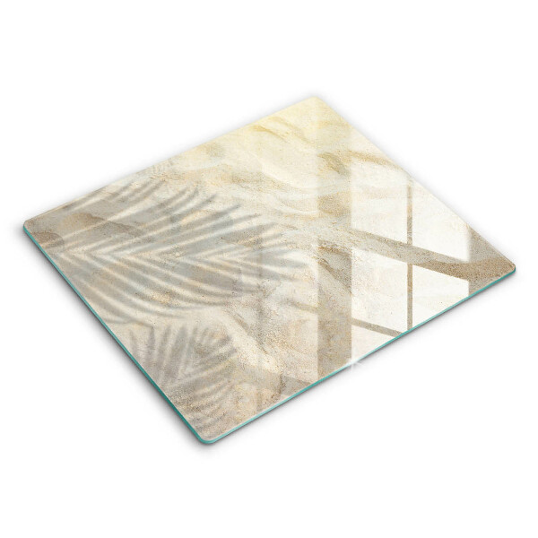 Glas Ceranfeldabdeckung Palmblätter und Sand