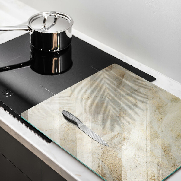 Glas Ceranfeldabdeckung Palmblätter und Sand