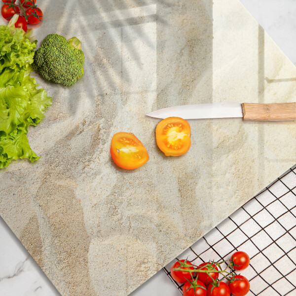 Glas Ceranfeldabdeckung Palmblätter und Sand