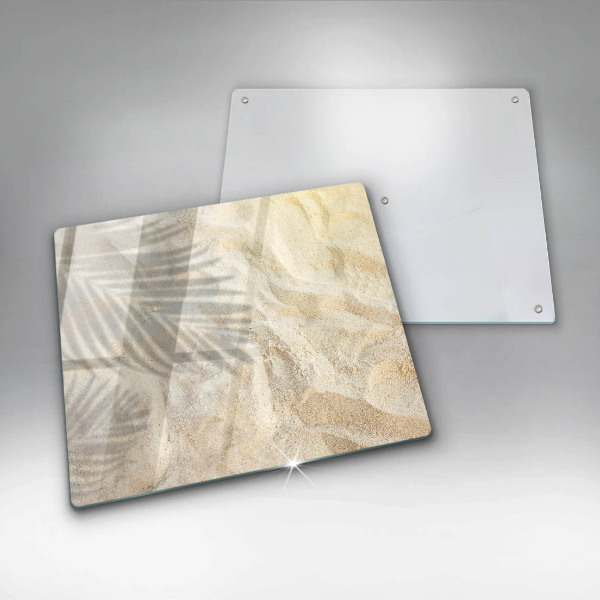 Glas Ceranfeldabdeckung Palmblätter und Sand