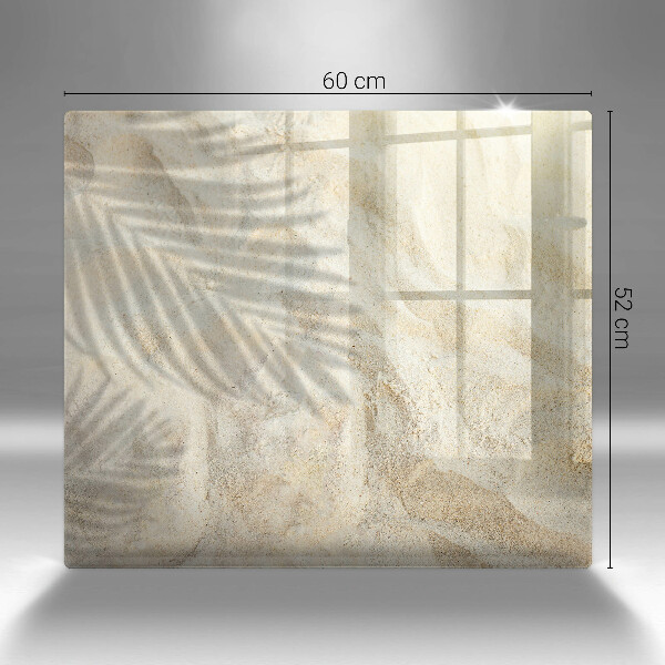 Glas Ceranfeldabdeckung Palmblätter und Sand