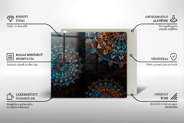 Glas Ceranfeldabdeckung Boho-Vintage-Räder