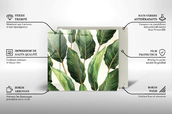 Glas Ceranfeldabdeckung Bananenblätter