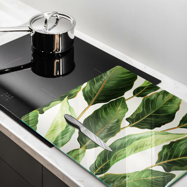 Glas Ceranfeldabdeckung Bananenblätter