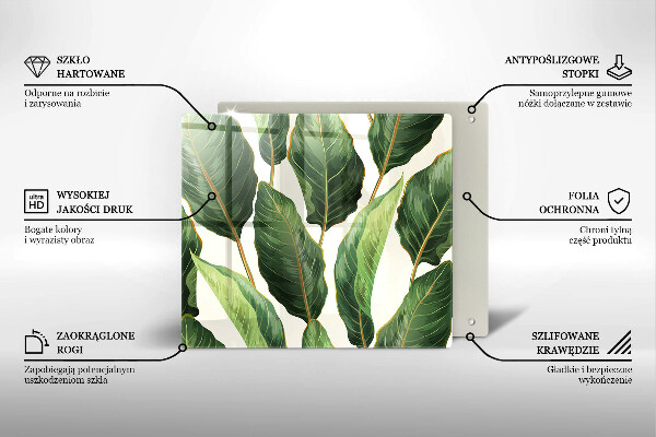 Glas Ceranfeldabdeckung Bananenblätter
