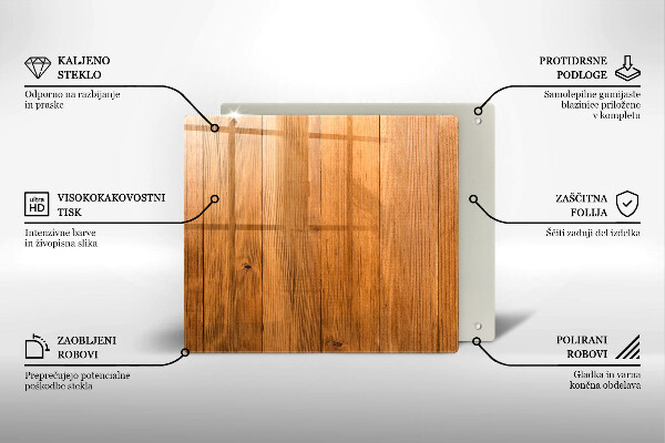 Glas Ceranfeldabdeckung Holzbretter