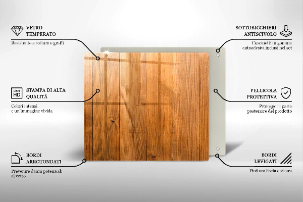 Glas Ceranfeldabdeckung Holzbretter
