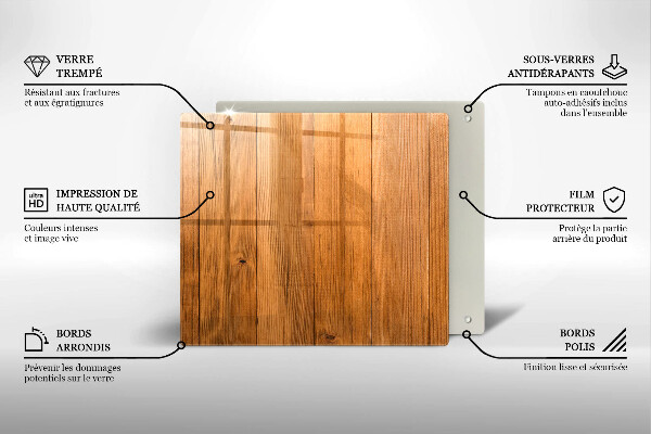 Glas Ceranfeldabdeckung Holzbretter