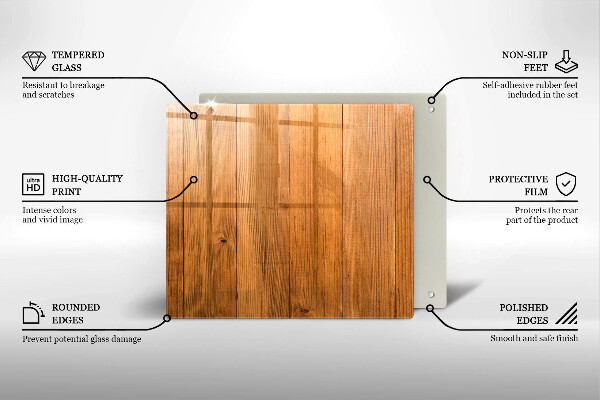 Glas Ceranfeldabdeckung Holzbretter