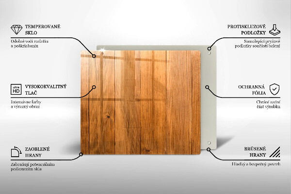 Glas Ceranfeldabdeckung Holzbretter