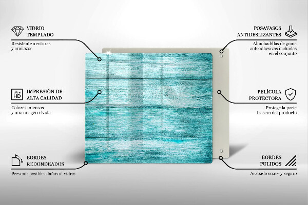 Glas Ceranfeldabdeckung Vintage Holzbretter
