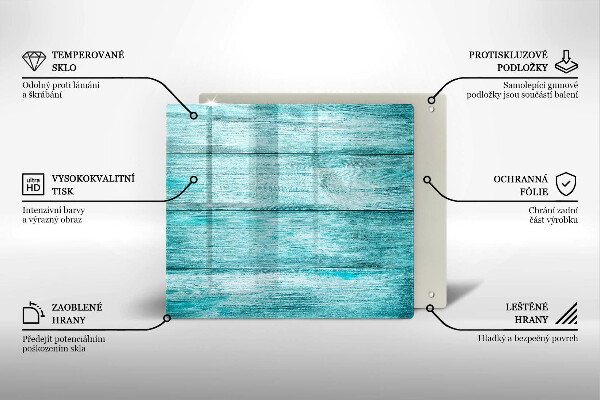 Glas Ceranfeldabdeckung Vintage Holzbretter