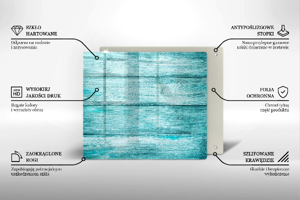 Glas Ceranfeldabdeckung Vintage Holzbretter