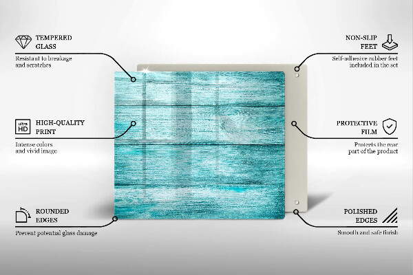 Glas Ceranfeldabdeckung Vintage Holzbretter