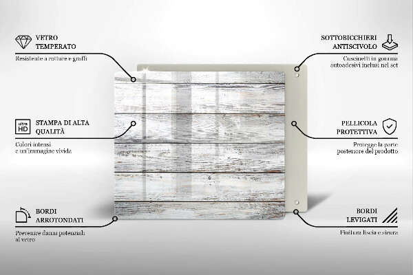 Glas Ceranfeldabdeckung Helle Holzbretter