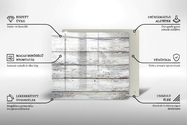 Glas Ceranfeldabdeckung Helle Holzbretter